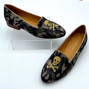 Jack Rogers Camouflage Skull Embroidered Loafers